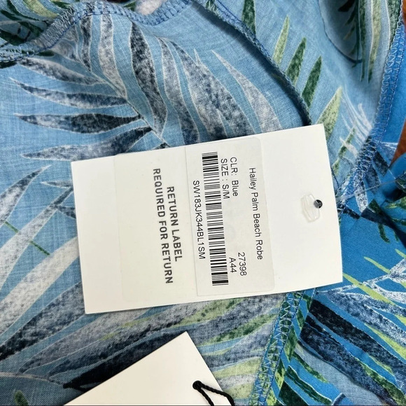 NWT Storets Hailey Palm Beach Robe Printed Kimono Swim Coverup Size S/M Blue - Picture 12 of 15